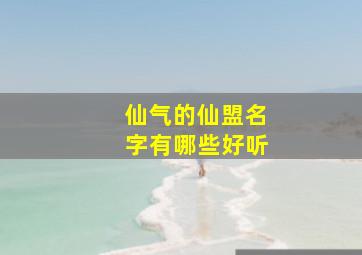 仙气的仙盟名字有哪些好听