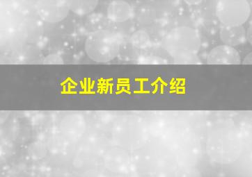 企业新员工介绍