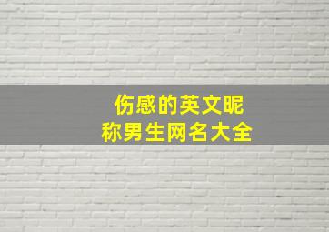 伤感的英文昵称男生网名大全