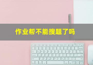 作业帮不能搜题了吗