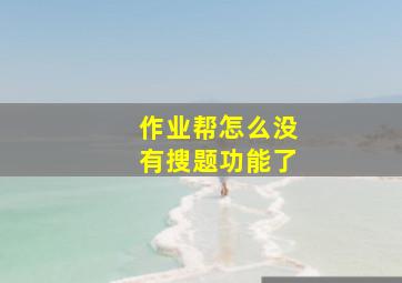 作业帮怎么没有搜题功能了