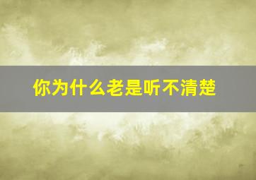 你为什么老是听不清楚