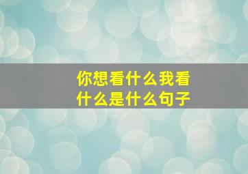 你想看什么我看什么是什么句子