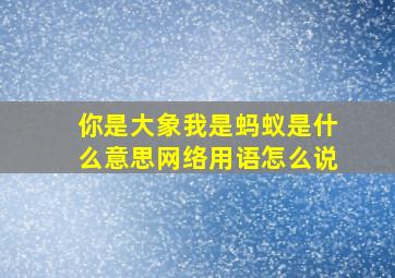 你是大象我是蚂蚁是什么意思网络用语怎么说