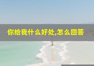 你给我什么好处,怎么回答