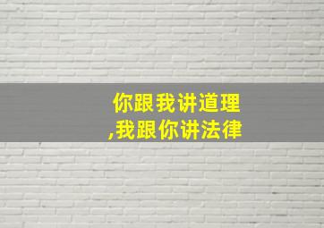 你跟我讲道理,我跟你讲法律