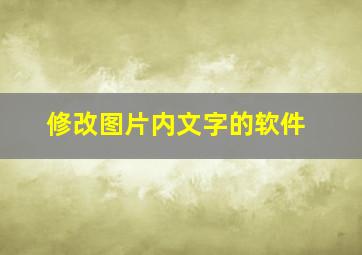 修改图片内文字的软件