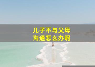 儿子不与父母沟通怎么办呢