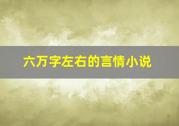 六万字左右的言情小说