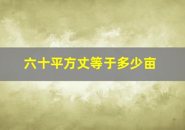 六十平方丈等于多少亩