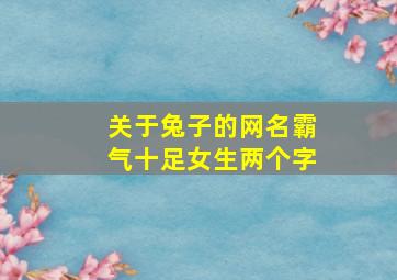 关于兔子的网名霸气十足女生两个字