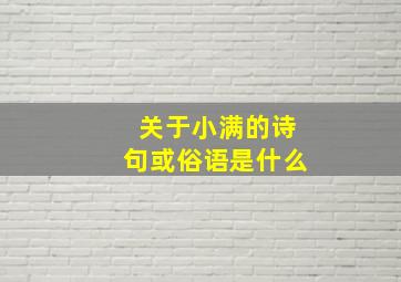 关于小满的诗句或俗语是什么