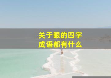 关于眼的四字成语都有什么