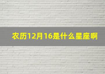 农历12月16是什么星座啊