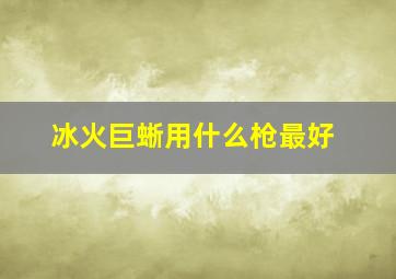 冰火巨蜥用什么枪最好