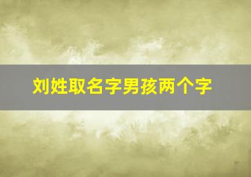 刘姓取名字男孩两个字