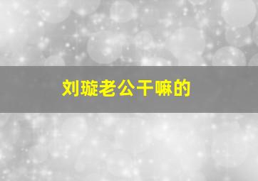 刘璇老公干嘛的