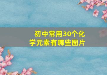 初中常用30个化学元素有哪些图片