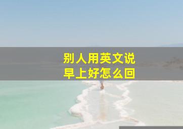 别人用英文说早上好怎么回