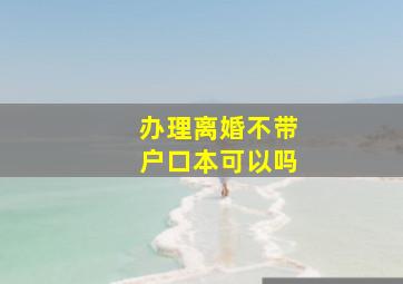 办理离婚不带户口本可以吗