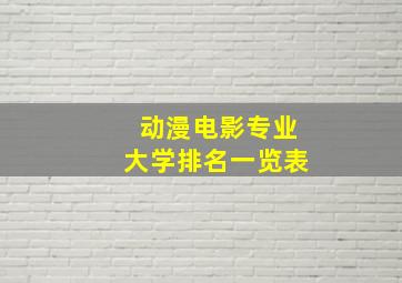 动漫电影专业大学排名一览表