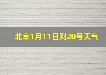 北京1月11日到20号天气