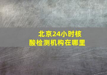 北京24小时核酸检测机构在哪里