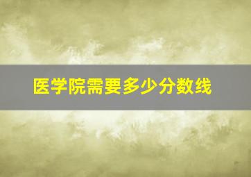 医学院需要多少分数线