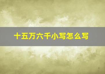 十五万六千小写怎么写