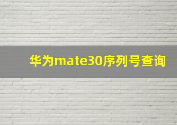 华为mate30序列号查询