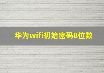 华为wifi初始密码8位数