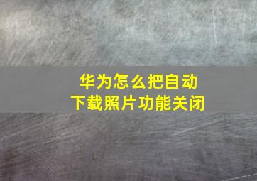 华为怎么把自动下载照片功能关闭