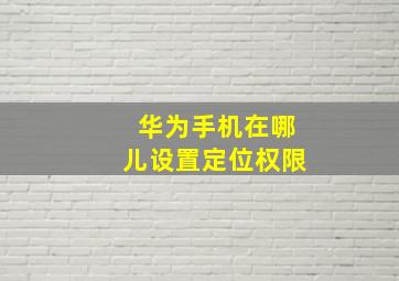 华为手机在哪儿设置定位权限