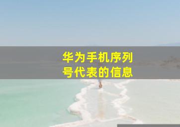 华为手机序列号代表的信息