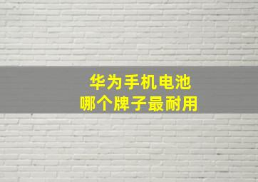 华为手机电池哪个牌子最耐用