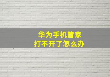 华为手机管家打不开了怎么办