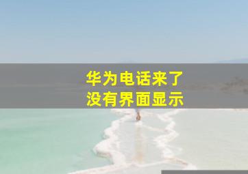 华为电话来了没有界面显示