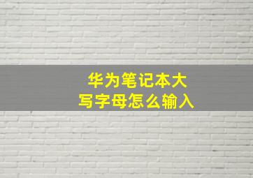 华为笔记本大写字母怎么输入