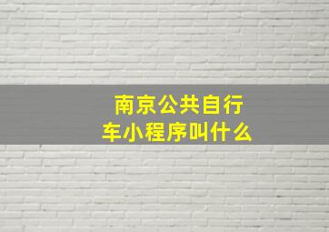 南京公共自行车小程序叫什么