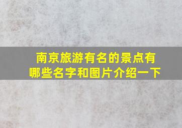 南京旅游有名的景点有哪些名字和图片介绍一下