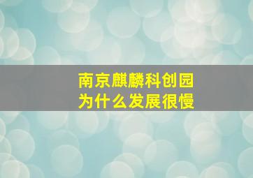 南京麒麟科创园为什么发展很慢