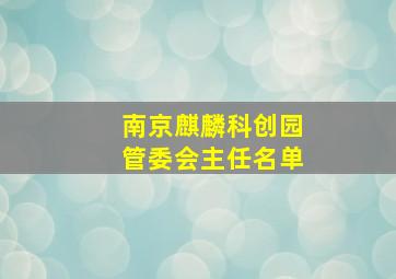 南京麒麟科创园管委会主任名单