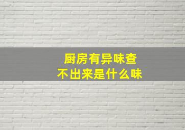 厨房有异味查不出来是什么味