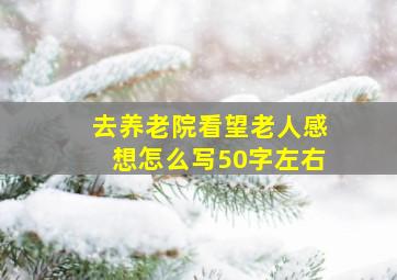 去养老院看望老人感想怎么写50字左右