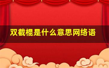 双截棍是什么意思网络语