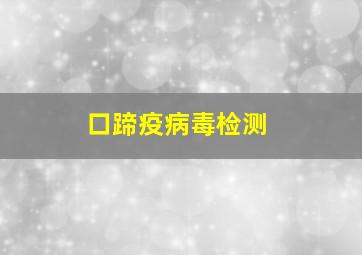 口蹄疫病毒检测