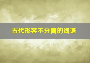 古代形容不分离的词语