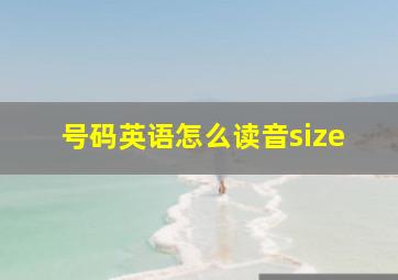 号码英语怎么读音size