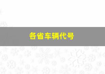 各省车辆代号