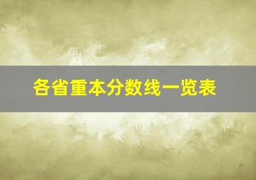 各省重本分数线一览表